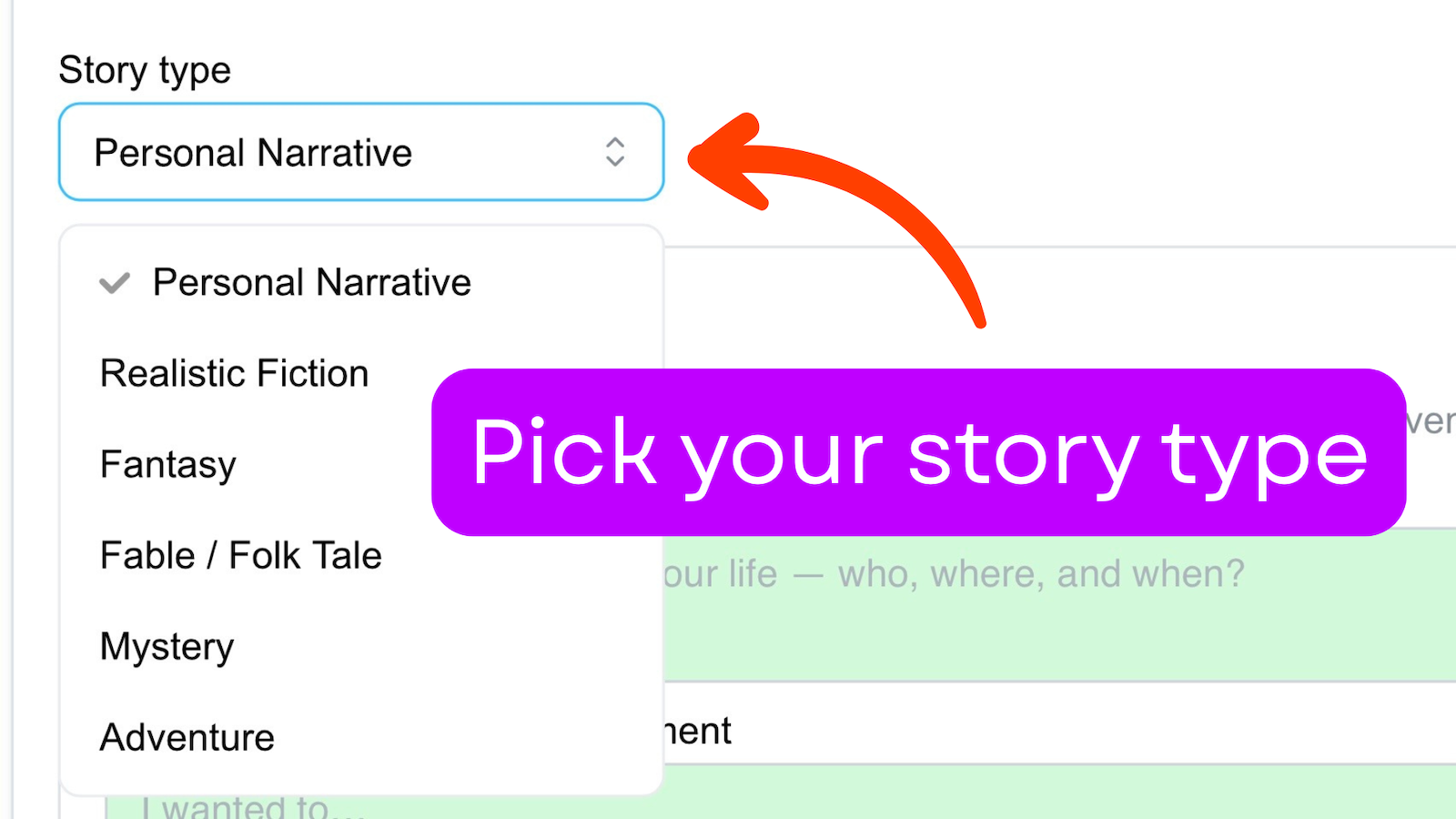 Choose story type